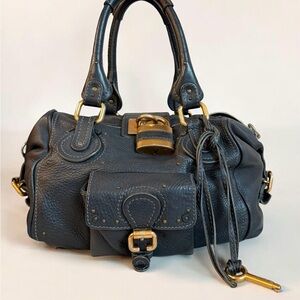 Chloé Paddington Navy Grey Camera Bag